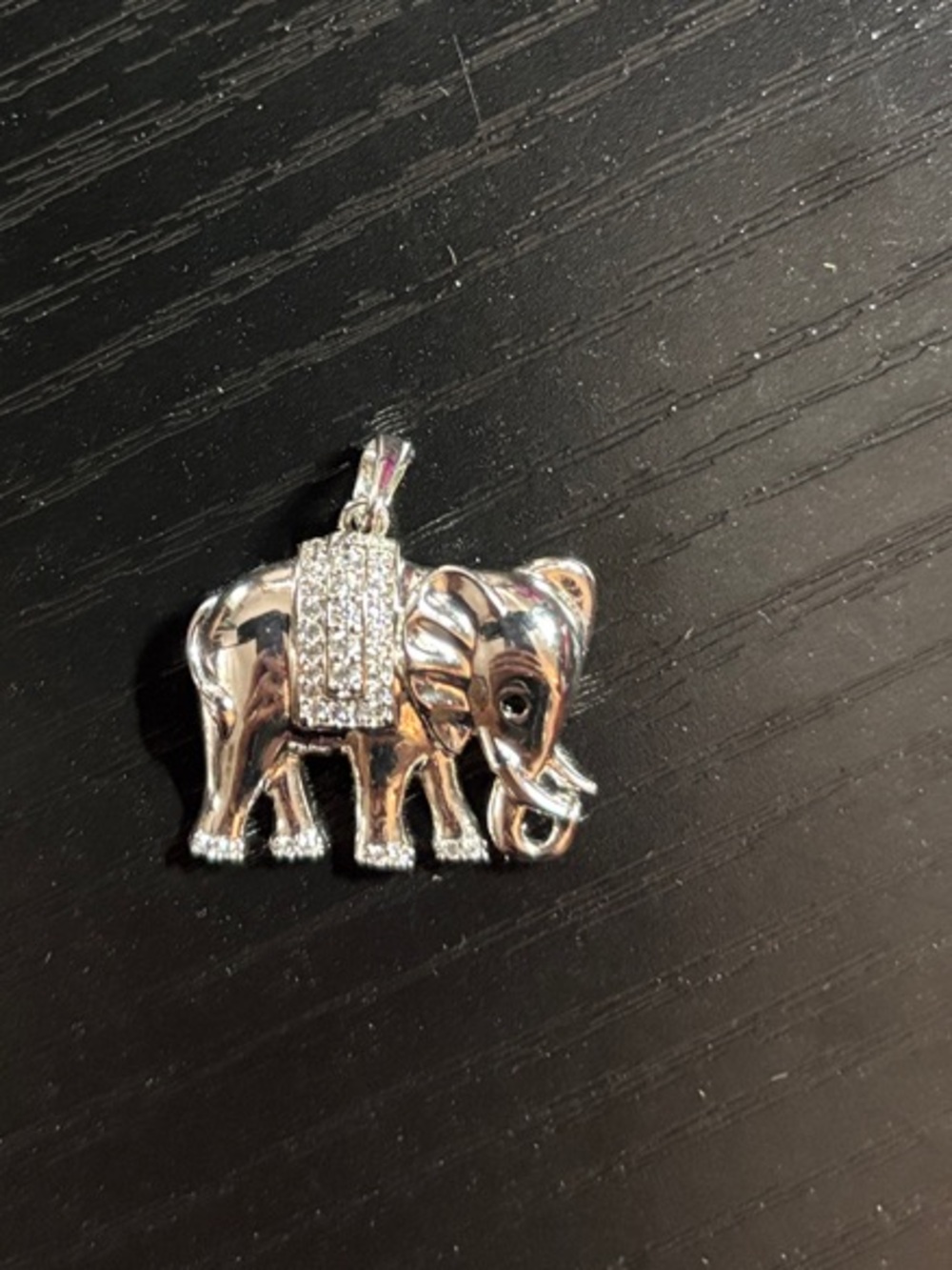 Silver Toned Elephant Charm Pendant - Decorative Animal Accent
